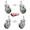 Service Caster 5 Inch Gray Polyurethane Wheel Swivel 3/8 Inch Threaded Stem Caster Brakes, 2PK SCC-TS20S514-PPUB-TLB-381615-2-S-2 - alternate 5
